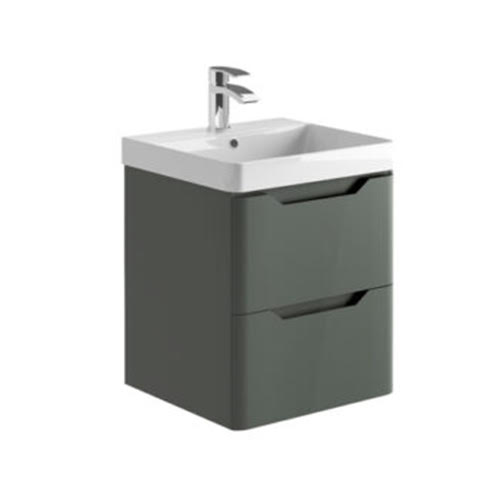 Scudo Ella Anthracite Wall Hung Vanity Unit with Basin 500mm