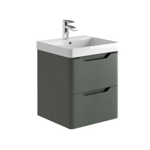 Scudo Ella Anthracite Wall Hung Vanity Unit with Basin 600mm