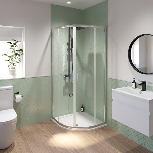 Luxura Quadrant Shower Enclosure 800 x 800mm with Non Slip Tray and Waste - 6mm