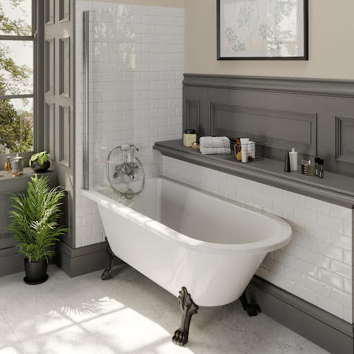 Park Lane Worcester Freestanding 1500 x 755mm Bath With Black Dragon Feet