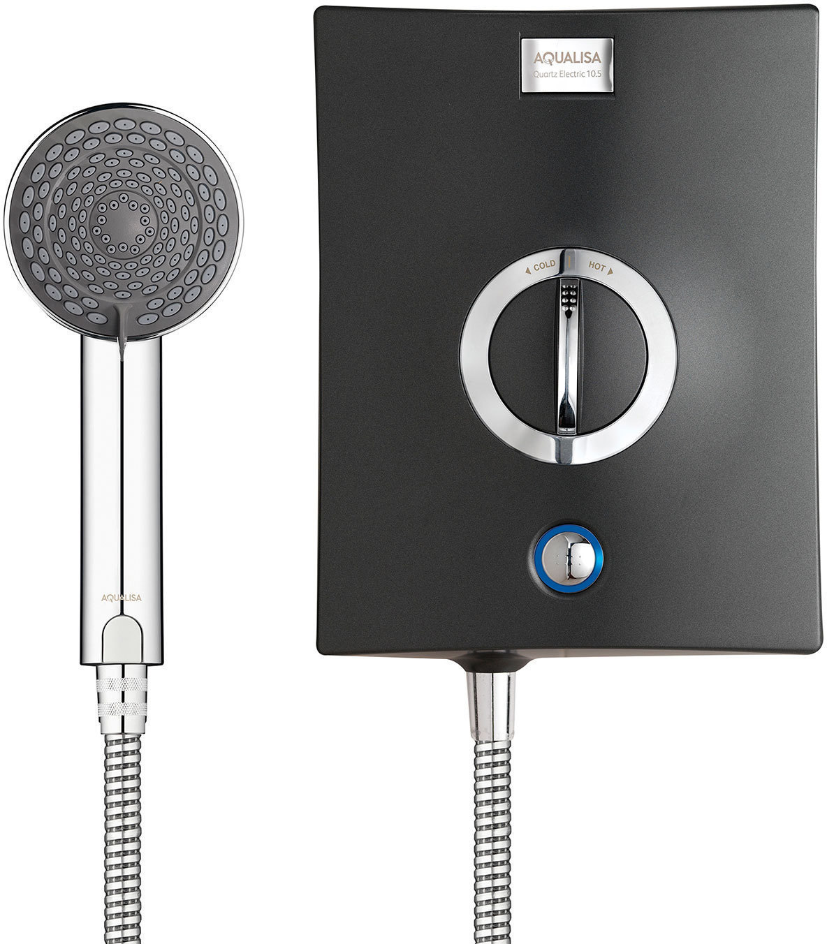 Aqualisa Quartz Electric Shower 9.5kW Graphite & Chrome 5 Spray Modern