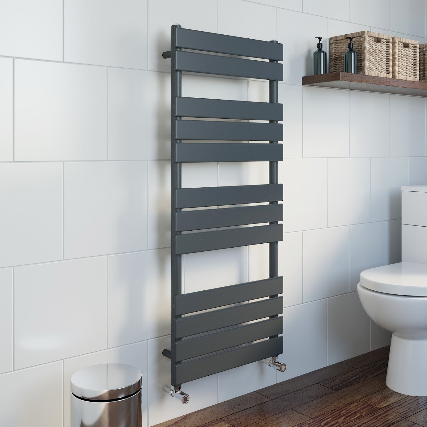 Bathroom 1200x500mm Heated Towel Rail Radiator Central Heating Panel Anthracite 5056093618498 eBay