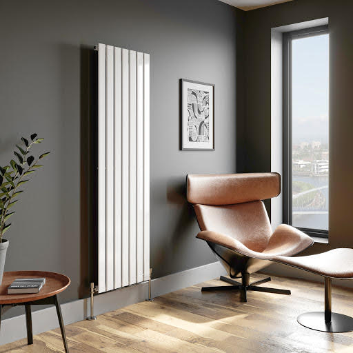 DuraTherm Vertical Single Flat Panel Designer Radiator - 1800 x 530mm White