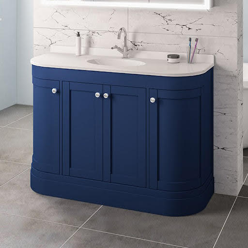 Opula Hardwick Cobalt Blue Freestanding Bathroom Vanity Unit with Basin – 1200mm