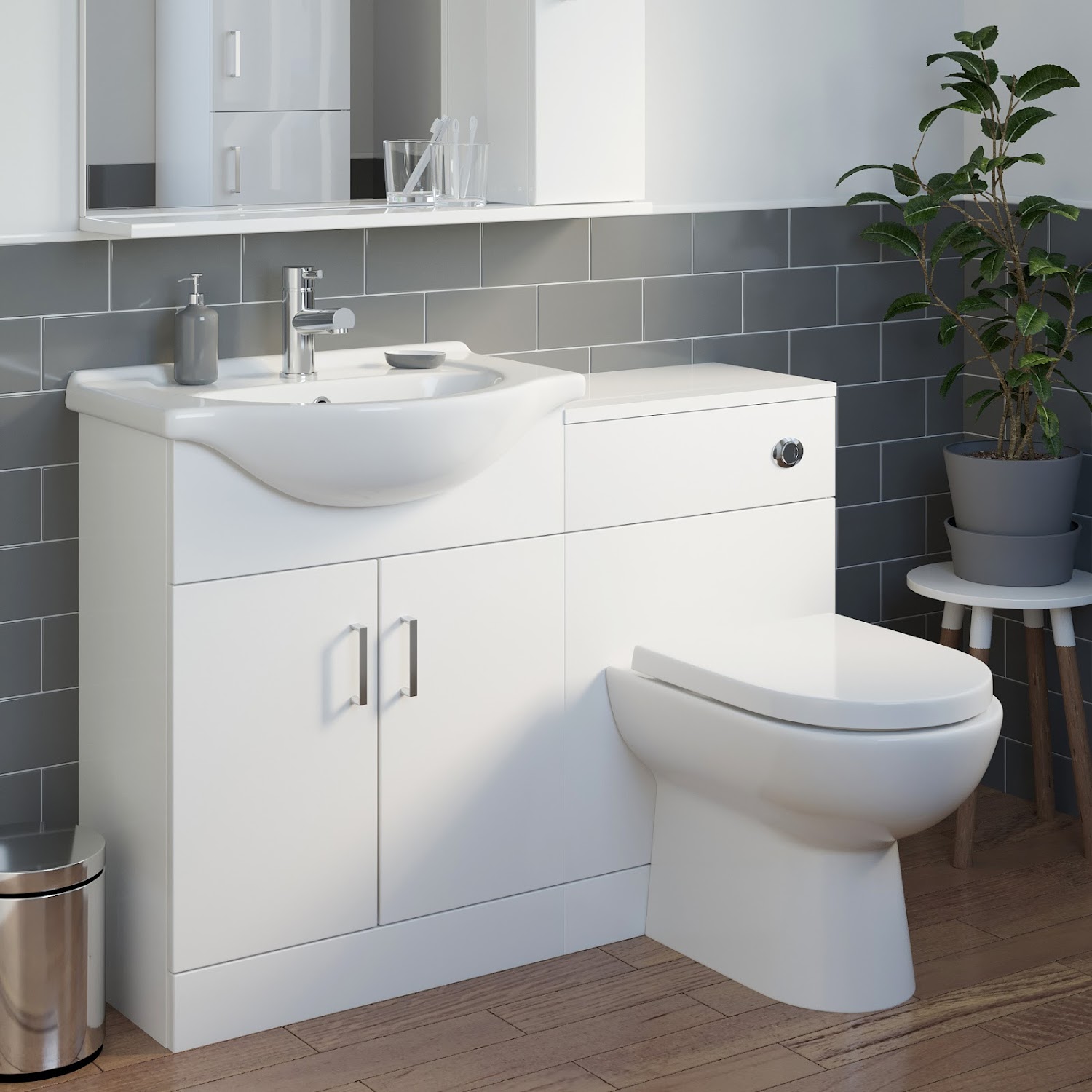 1150mm Toilet and Bathroom Vanity Unit Combined Basin Sink Furniture
