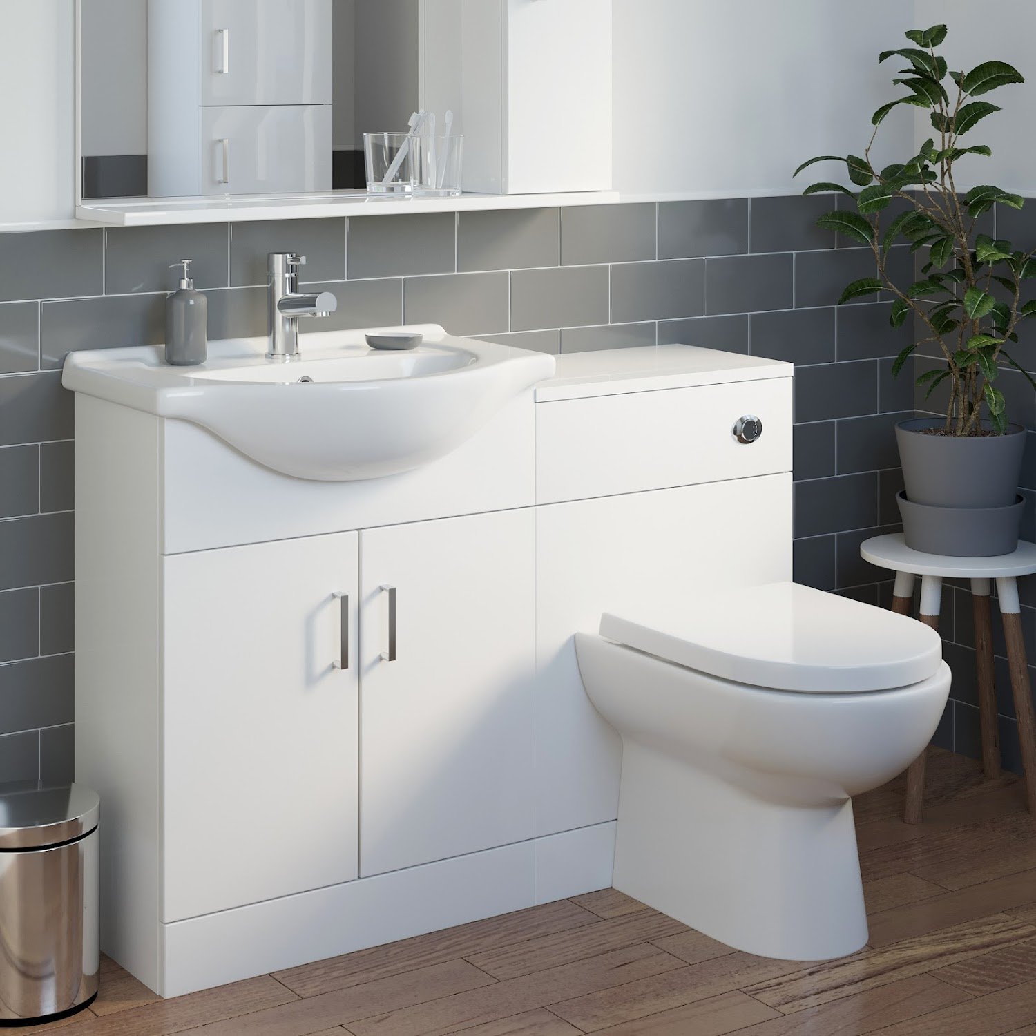 1150mm Toilet And Bathroom Vanity Unit Combined Basin Sink