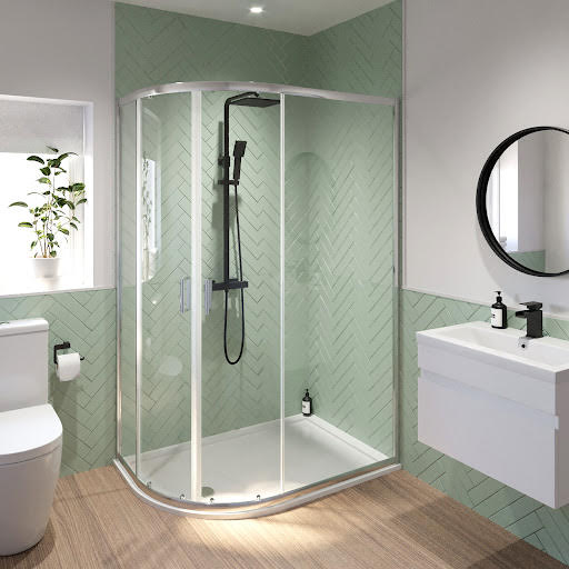 Luxura Offset Quadrant Shower Enclosure 1200 x 800mm with Tray (Left Hand) - 6mm