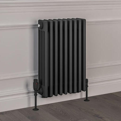 Eastlake Rivassa 600 x 425mm Traditional 4 Column Radiator - Matt Anthracite