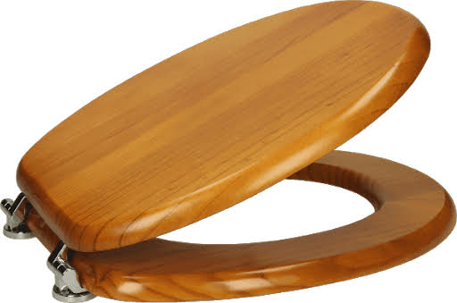 Ceramica Round Toilet Seat - Bottom Fix Antique Pine
