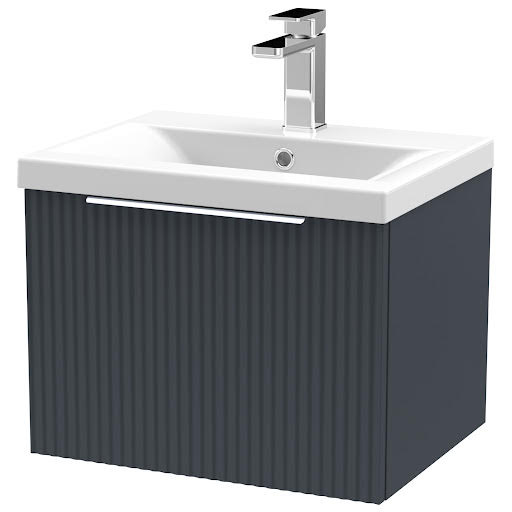 Regis Fluted Wall Hung Anthracite Vanity Unit - 500mm