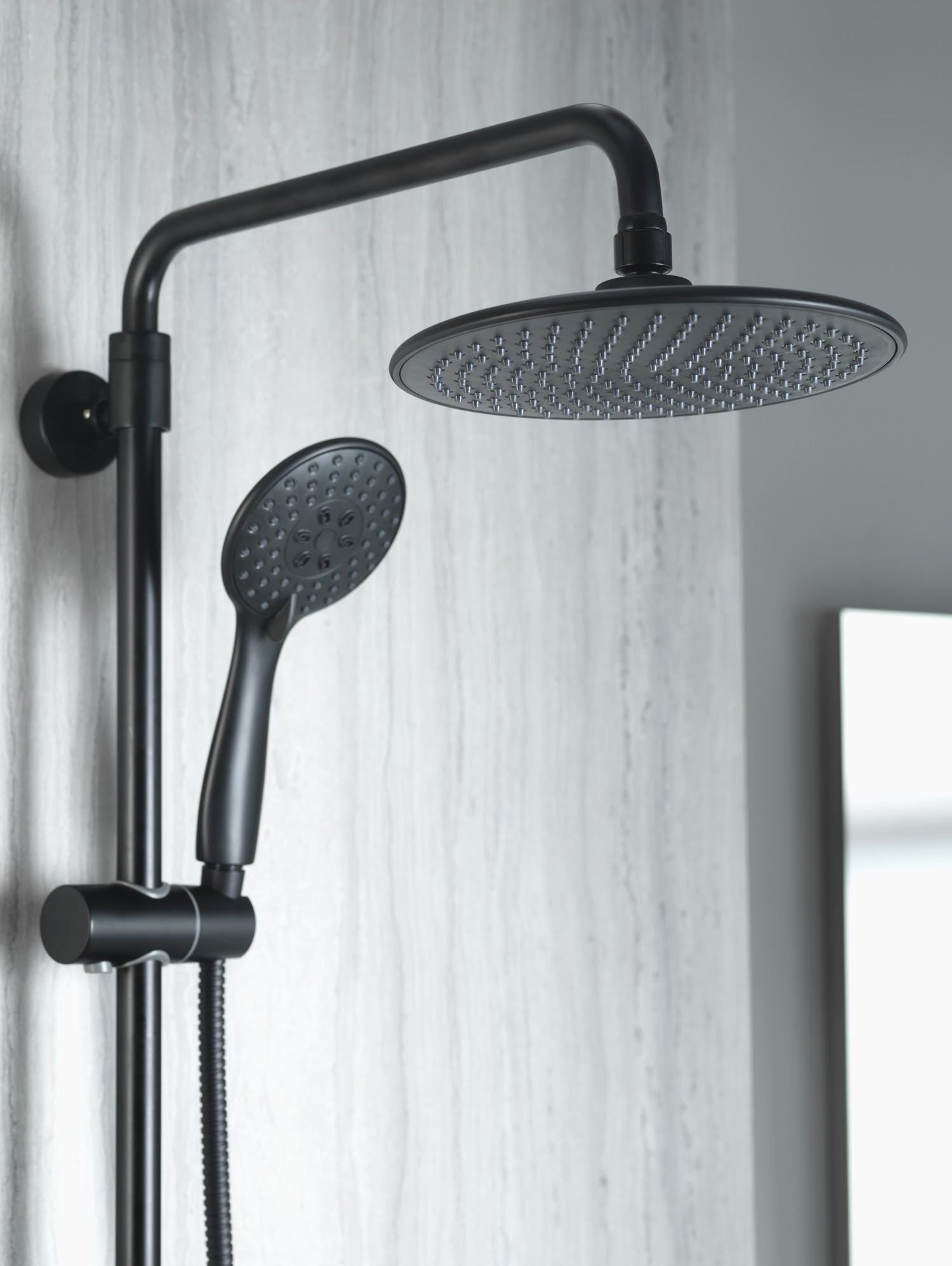 Aqualisa Deco Thermostatic Mixer Shower Round Bar Valve Black DECO.RND