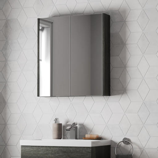 Artis Grey Double Door Mirror Cabinet 650 x 600mm
