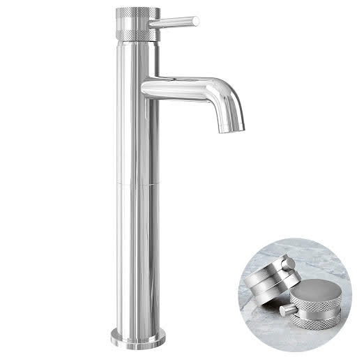 Merano Textured High Rise Mono Basin Mixer Tap - Chrome