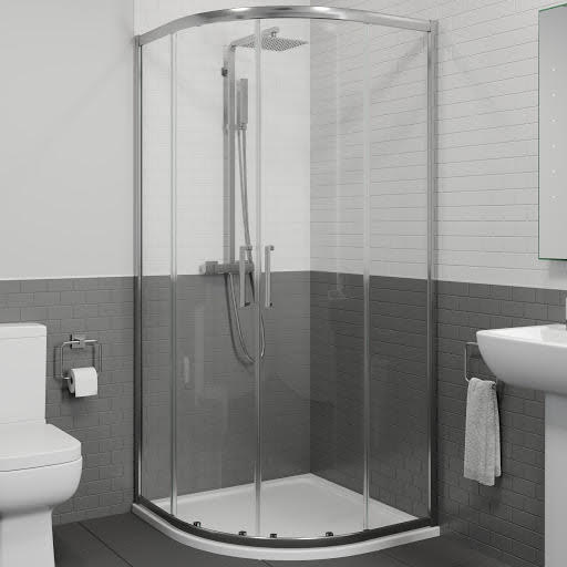 Diamond Framed Quadrant Shower Enclosure 900mm 8mm Glass with P