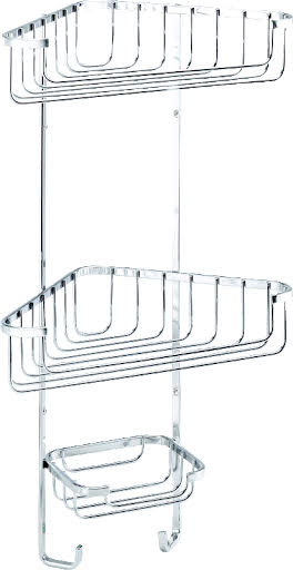 Croydex Rust Free Three Tier Corner Shower Basket