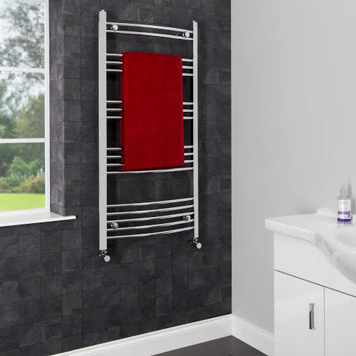 DuraTherm Dual Fuel Heated Towel Radiator 1200 x 600mm Curved Manual