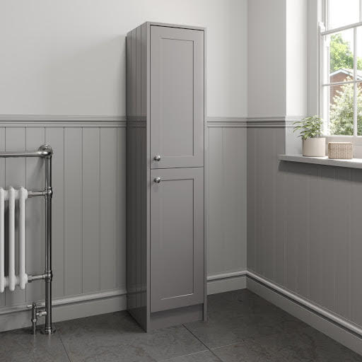 Park Lane Grey Traditional Tall Bathroom Cabinet 1600 x 350mm