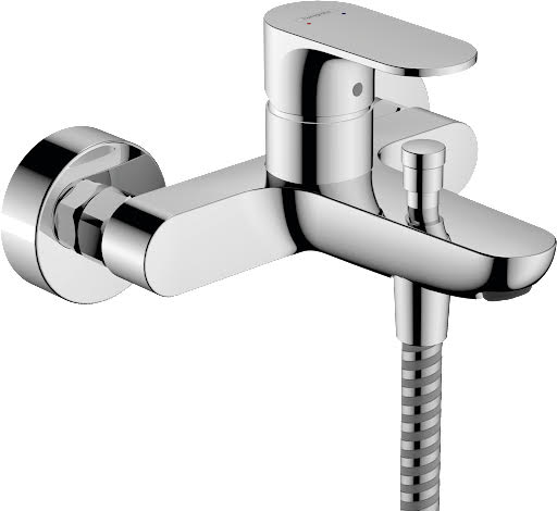 hansgrohe Rebris S Wall Mounted Bath Shower Mixer Tap 2 Flow Rates - Chrome