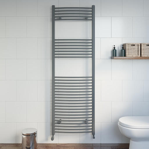 DuraTherm Curved Heated Towel Radiator Anthracite - 1800 x 600mm