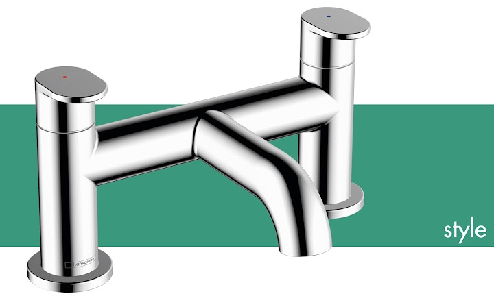 Hansgrohe Vernis Blend Bathroom Bath Mixer Tap Twin Lever Chrome Modern Curved 6 Hansgrohe Vernis Blend Bathroom Bath Mixer Tap Twin Lever Chrome Modern Curved -Bathroom Faucet Store
