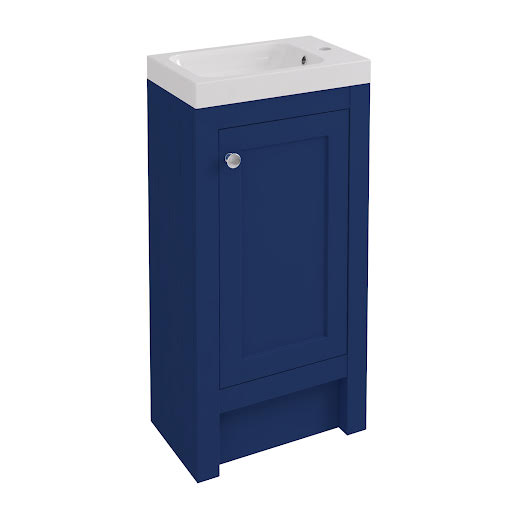Opula Hardwick Matt Blue Freestanding 2 Door Vanity Unit with Basin – 390mm