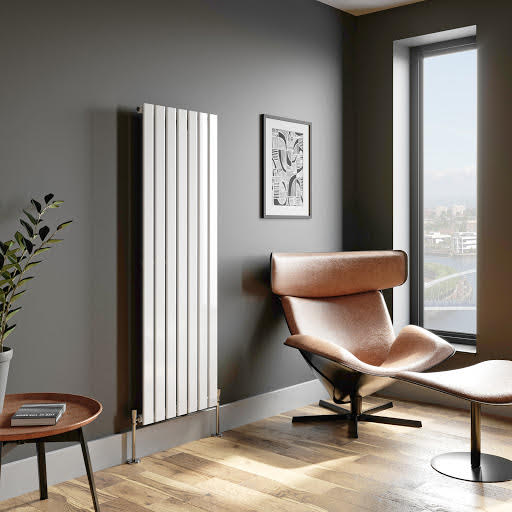 DuraTherm Vertical Single Flat Panel Designer Radiator - 1600 x 530mm White