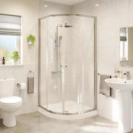 Hydrolux Quadrant Shower Enclosure 900mm with Easy Plumb Non Slip Tray and Waste - 4mm