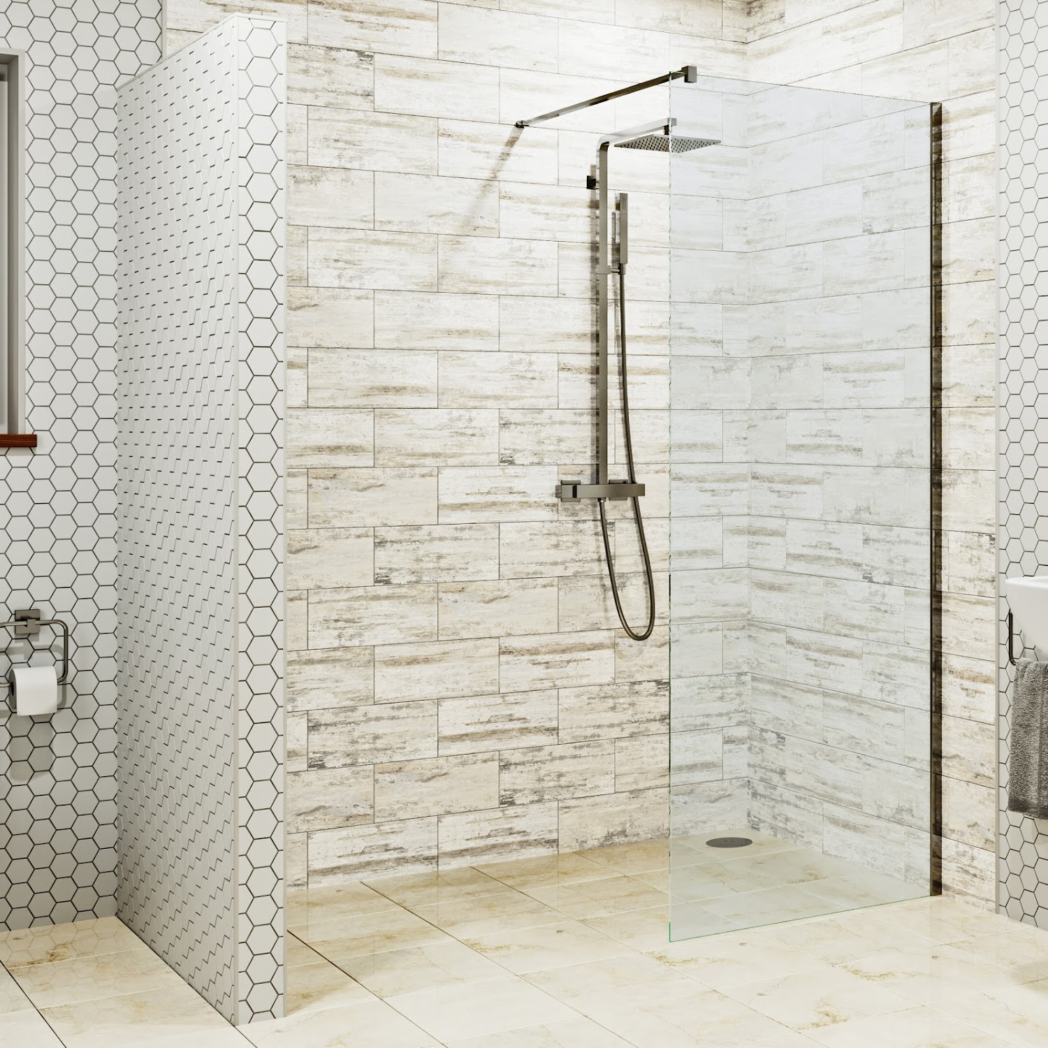 Modern 900mm Walk In Wet Room Shower Screen Panel Easy Clean 8mm Safety