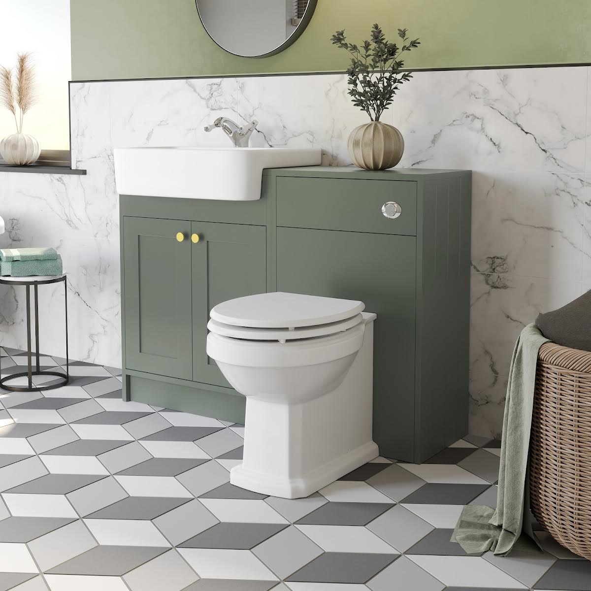 Park Lane Winchester Green Toilet & Vanity Unit 1120mm