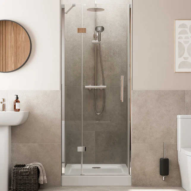 Diamond Frameless Hinged Shower Door 800mm with Anti Slip Tray & Waste – 8mm Diamond Frameless Hinged Shower Door 800mm with Anti Slip Tray & Waste – 8mm