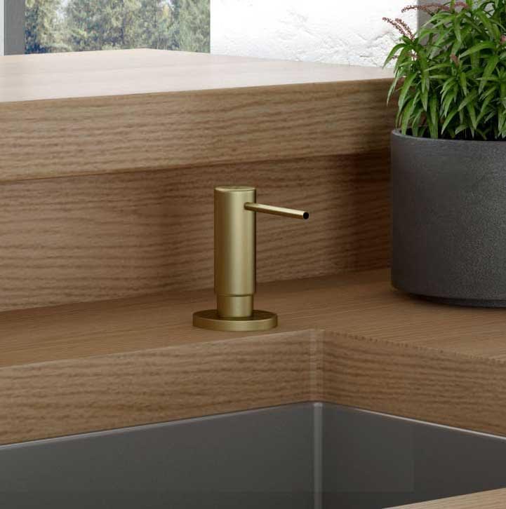 Insinkerator Integrated Kitchen Worktop Soap Dispenser - Brushed Gold