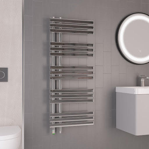 Solaro Loddon 1200 x 500mm Electric Heated Towel Radiator - Chrome