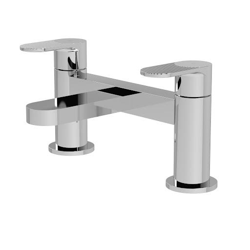 Aquari Contour Chrome Fluted Bath Mixer Tap