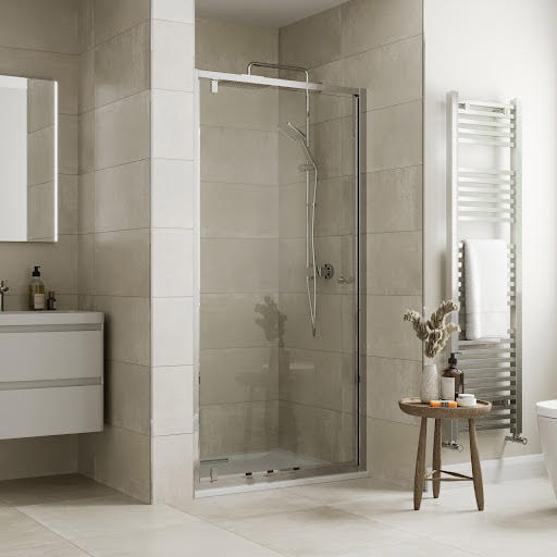 Mira Elevate Pivot Shower Door 800mm with 800 x 800mm Tray - 6mm