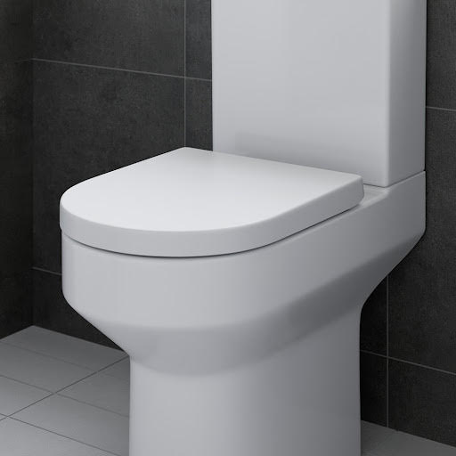 Affine Tivoli Soft Close D Shape Toilet Seat - Top Fix White