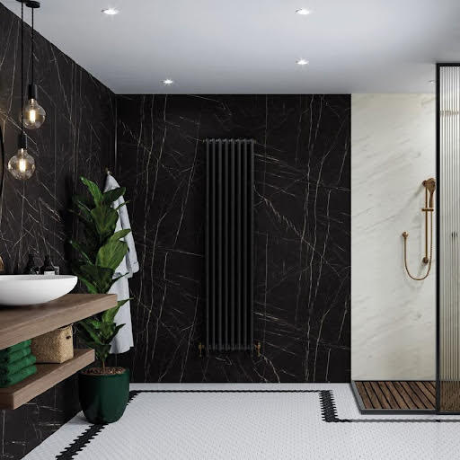 Multipanel Contemporary Black Pietra Bathroom Wall panel Hydrolock 2400 x 1200mm
