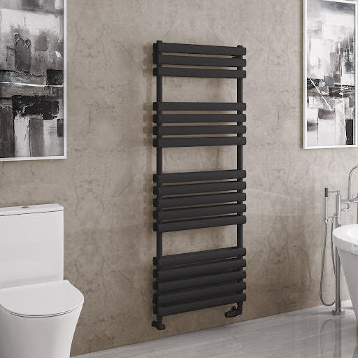 Solaro Tunstall 1600 x 600mm Double Panel Heated Towel Radiator - Matt Black