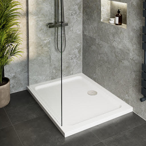 Hydrolux Low Profile 900 x 760mm Rectangular Shower Tray with Waste