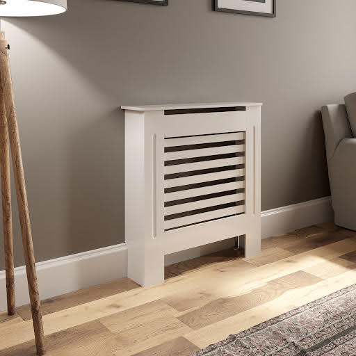 DuraTherm White Radiator Cover - Small - Horizontal Slat Style 780mm