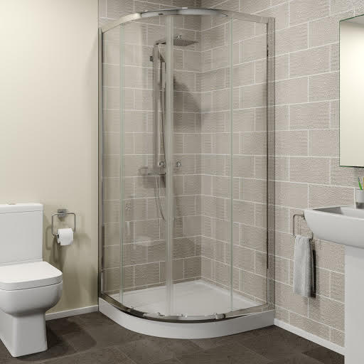 Hydrolux Quadrant Shower Enclosure 900mm with 900 x 900mm Raised Tray and Waste - 4mm