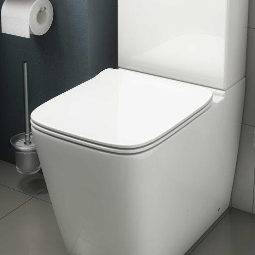 Affine Provence Slim Soft Close Square Toilet Seat - Top Fix White