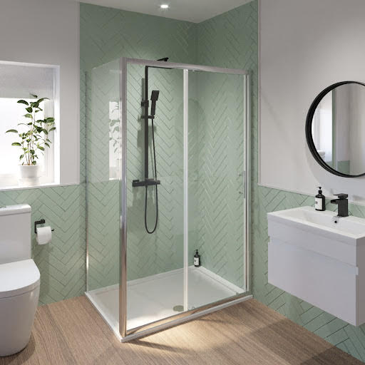 Luxura Sliding Shower Enclosure 1200 x 900mm with Non Slip Tray and Waste - 6mm