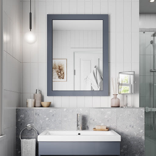 Artis Gloss Grey 600 x 800mm Framed Bathroom Mirror