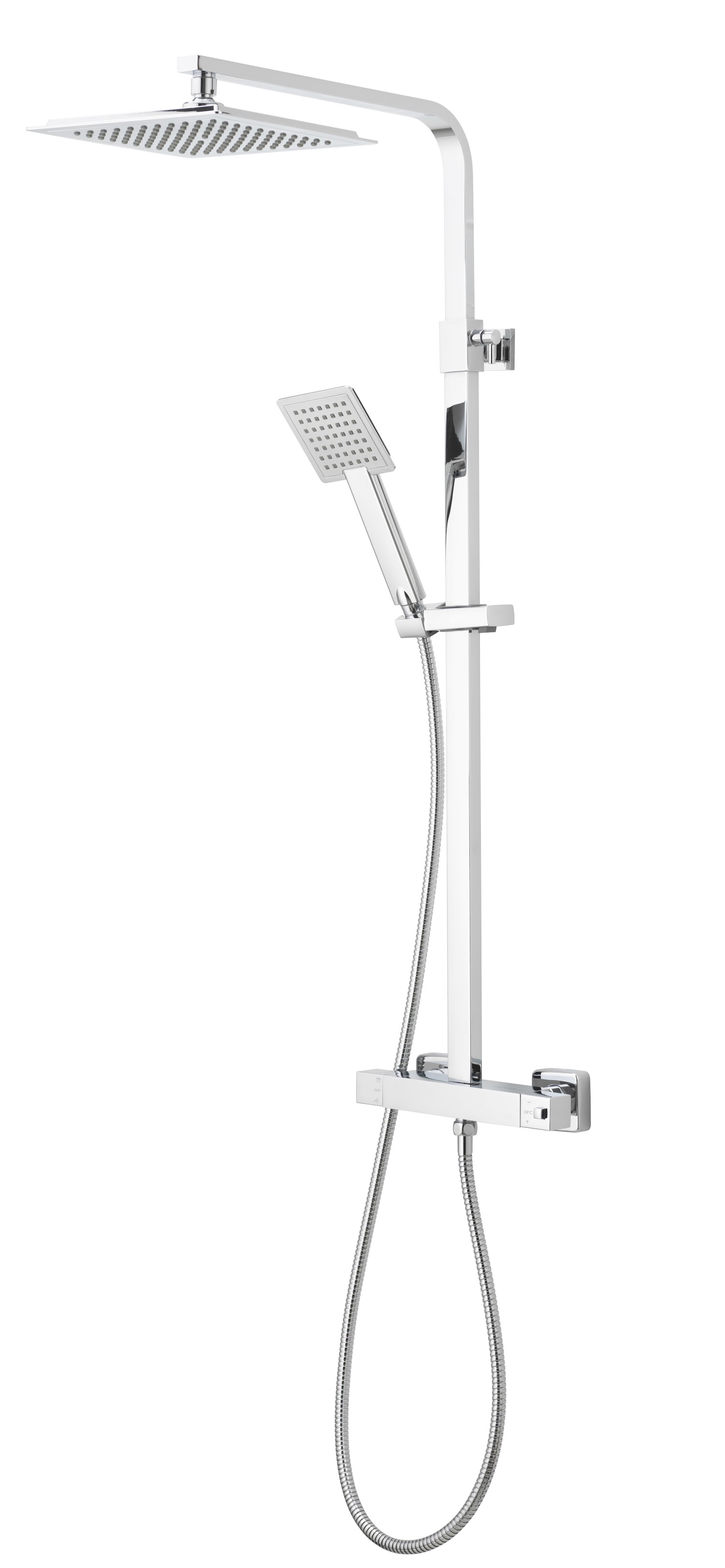 Aqualisa Deco Thermostatic Mixer Shower Square Bar Valve Chrome DECO