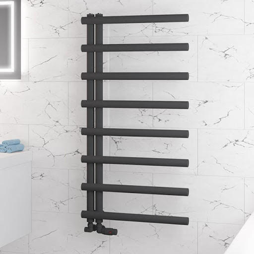 Solaro Marlow E-Style 1150 x 600mm Heated Towel Radiator - Matt Anthracite