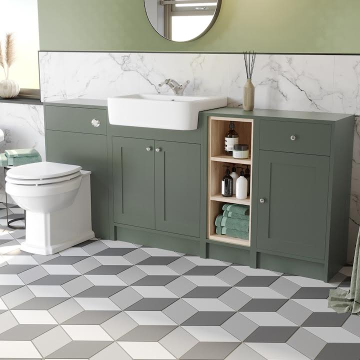 Park Lane Winchester Green Toilet & Vanity Unit with Basin 1820mm