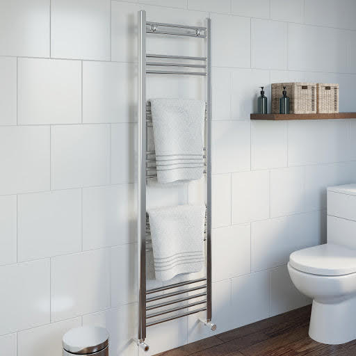 DuraTherm Heated Towel Radiator Chrome 1600 x 450mm Flat