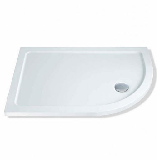 MX Low Profile 1200 x 900mm Stone Resin Offset Quadrant Shower Tray with Waste - RH Entry MXELQR1290