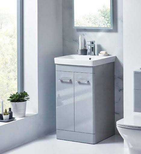 Scudo Rossini Pebble Grey Freestanding Vanity Unit with Basin 600mm