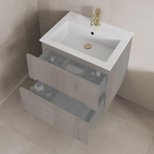 Affine Recessed Stone Resin Bathroom Basin 600mm – Matt White